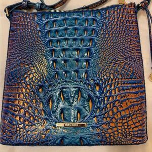 Brahmin Katie Vibrant Blue and Copper Crossbody Bag